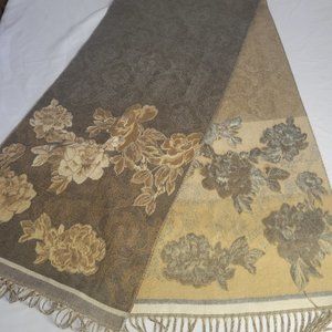 Preston & York Flower Pattern Soft Brown Scarf